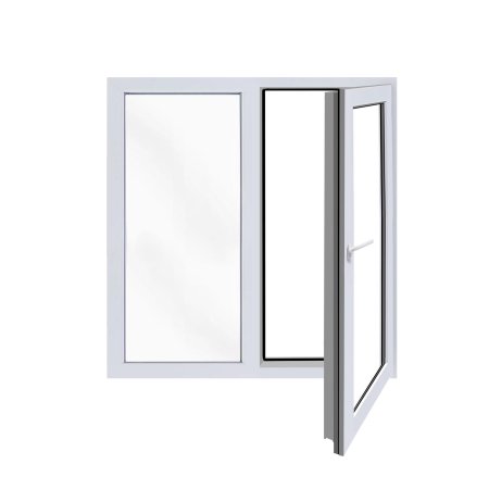 Окно ПВХ двустворчатое 1000х1160 мм однокамерное KBE Сибирь Окно ПВХ двустворчатое 1000х1160 мм однокамерное KBE Сибирь