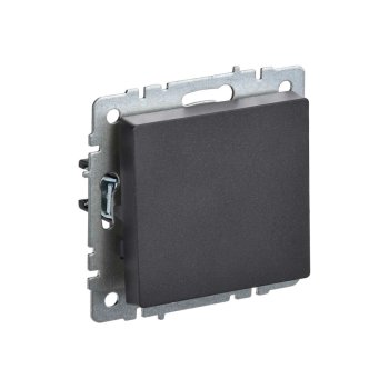 Выключатель встраиваемый IEK Brite 1 кл. черный, без подсветки, арт. BR-V10-0-10-K02