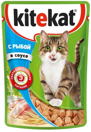 Корм консервированный для кошек Kitekat рыба в соусе 85г