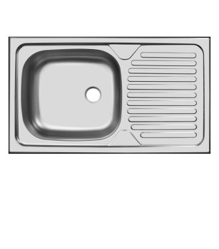 Мойка врезная Классика левая нержавеющая сталь 76х15,5см серый/серебряный Мойка врезная Классика левая нержавеющая сталь 76х15,5см серый/серебряный