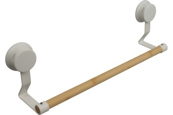 Полотенцедержатель 1 держатель на присоске белый/дерево серия W7837-5