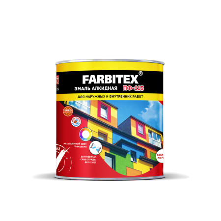 Эмаль алкидная универсальная ПФ-115 Farbitex ABC-Farben белая матовая 2,7 кг
