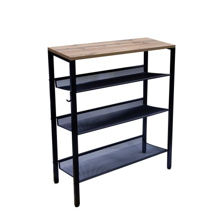 Этажерка для обуви 3-х ярусная Торонто24л 84х 67х 27см цвет черный Этажерка для обуви 3-х ярусная Торонто24л 84х 67х 27см цвет черный