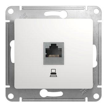 Розетка RJ45 категория 5е одноместная встраиваемая Schneider Electric Glossa цвет белый, арт. GSL000181K