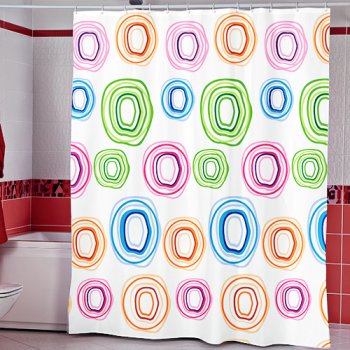 Штора для ванной  MIRANDA COLOROL CIRCLE 180х180см полиэстер цвет белый