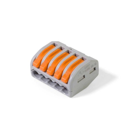 Клемма быстрозажимная с рычажком WAGO 222-415 0,08-4 мм2 5-проводная без пасты