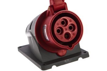 Розетка силовая накладная IEK 16А 380В 3К+З красная прямая IP44