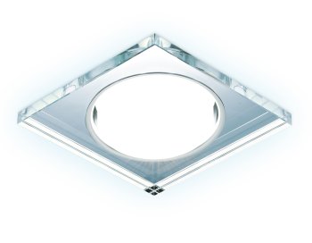 Точечный светильник Ambrella G215 CL/CH/CLD GX53 встраиваемый хром/прозрачный с LED подсветкой