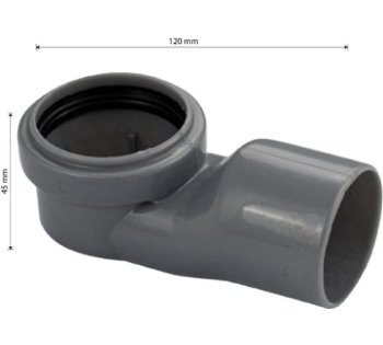 Колено для трапа 120х50х50мм серый