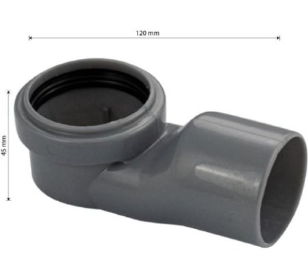 Колено для трапа 120х50х50мм серый