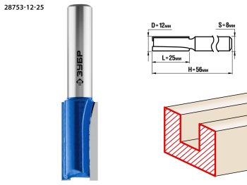 Фреза Зубр пазовая прямая 12 мм 1 шт Фреза Зубр пазовая прямая 12 мм 1 шт