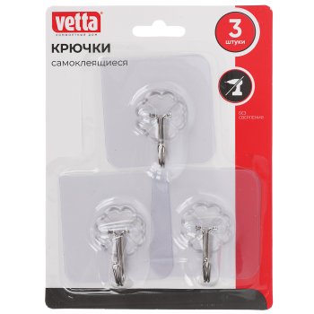 Крючки VETTA цвет бесцветный 3шт