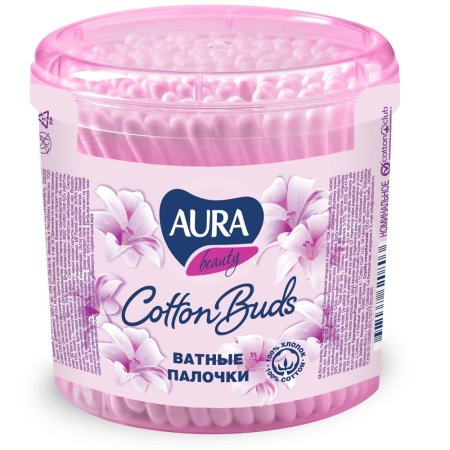 Палочки ватные Aura 200 шт в банке