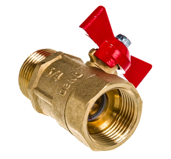 Кран шаровый ручка - бабочка ГАЛЛОП 3/4" красный вентиль ВН-НР латунь