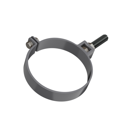 Хомут трубы с дюбелем ТН-ПВХ серый пластик