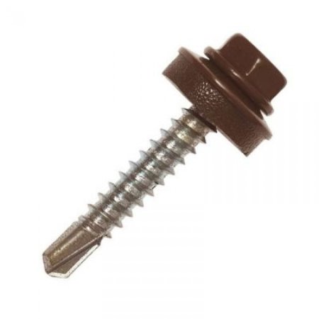 Саморез кровельный по дереву 4,8х50 мм оцинкованный темно-коричневый