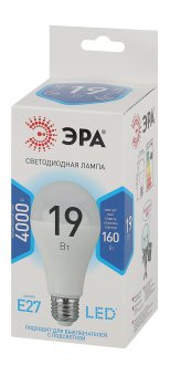 Лампа светодиодная ЭРА E27 19Вт 4000К нейтральный белый груша (А)