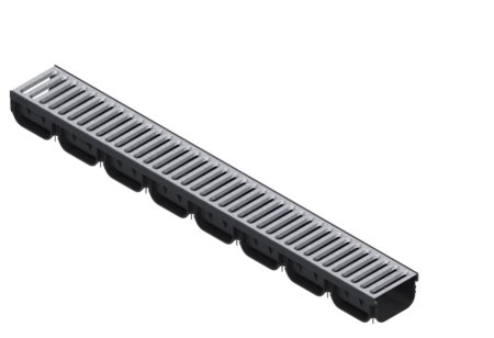 Комплект лоток с оцинкованной стальной решеткой S'park DN100 H70