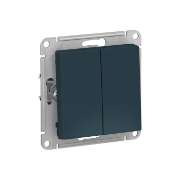 Выключатель встраиваемый Schneider Electric AtlasDesign 2 кл. изумруд, без подсветки, арт. ATN000851