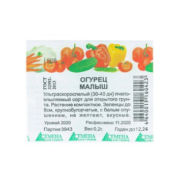 Семена огурца Малыш бел/пакет Семена для Сибири 0,2г