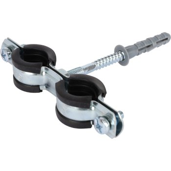 Хомут с дюбелем и шурупом STOUT d1/2" 1 шт цвет хром Хомут с дюбелем и шурупом STOUT d1/2" 1 шт цвет хром