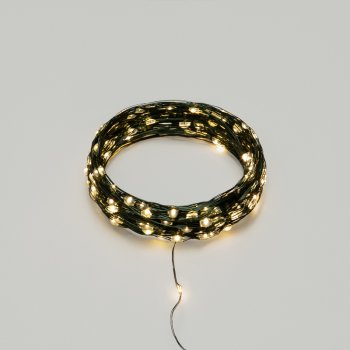 Гирлянда для дома роса с контроллером 20м белый теплый 200 LED ламп зеленый провод