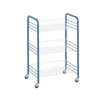Полочка на колесах 3 ярусная прямоугольная цвет голубой
