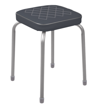 Табурет НТ3/SL серый, форма квадрат 32х32х46,5 см