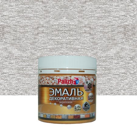 Эмаль акриловая декоративная Palizh серебро 0,15 кг