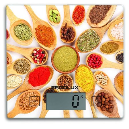 Весы кухонные электронные ERGOLUX ELX-SK01-С11 цвет мультиколор