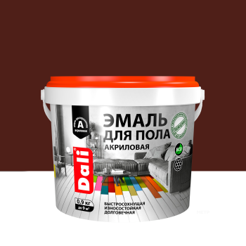Эмаль акриловая для полов Dali Рогнеда красное дерево 0,9 кг
