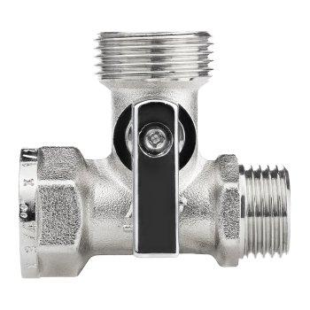 Кран шаровый ручка - флажок MPF 1/2"х3/4"х1/2" ВН-НР-НР латунь