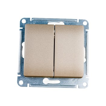 Выключатель встраиваемый Schneider Electric Glossa 2 кл. титан, без подсветки, арт. GSL000451
