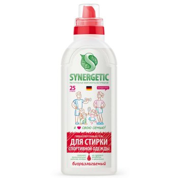 Гель для стирки белья Synergetic Спорт 0,75л для спортивной одежды для всех типов стирки