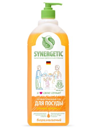 Гель для мытья посуды Synergetic Апельсин 500мл