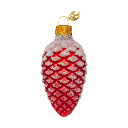 Елочное украшение Шишка в снегу 9см цвет красный Елочное украшение Шишка в снегу 9см цвет красный
