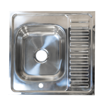 Мойка накладная левая stMira нержавеющая сталь 60х16см Серый металлик