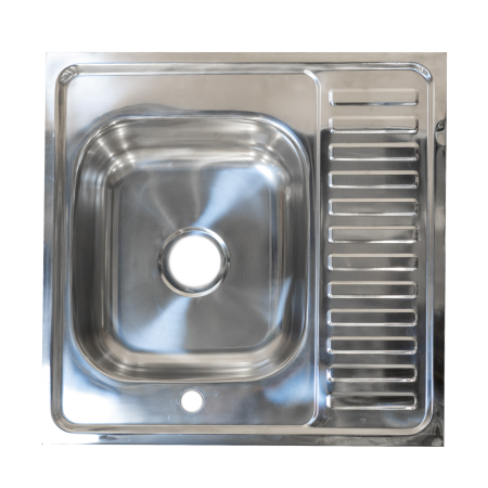 Мойка накладная левая stMira нержавеющая сталь 60х16см Серый металлик