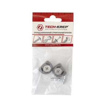 Мебельная стяжка 20х16 мм 2 шт. серая