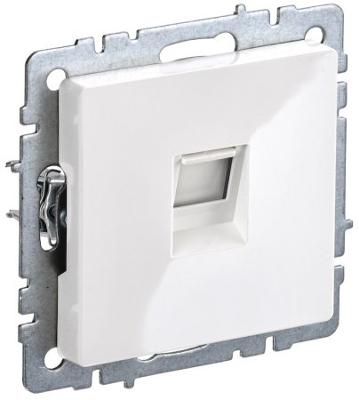 Розетка RJ45 категория 5е одноместная встраиваемая IEK Brite цвет бежeвый, арт. BR-K10-1-K10