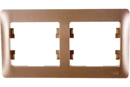 Рамка Schneider Electric Glossa 2 поста, цвет титан, арт. GSL000402
