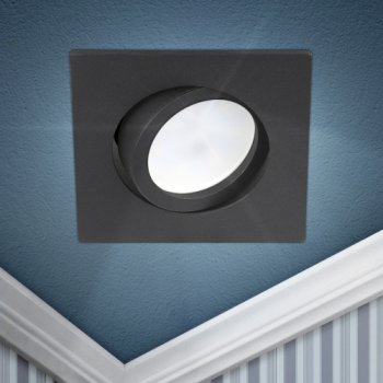 Точечный светильник ЭРА KL87 BK GU5.3 встраиваемый черный без подсв.