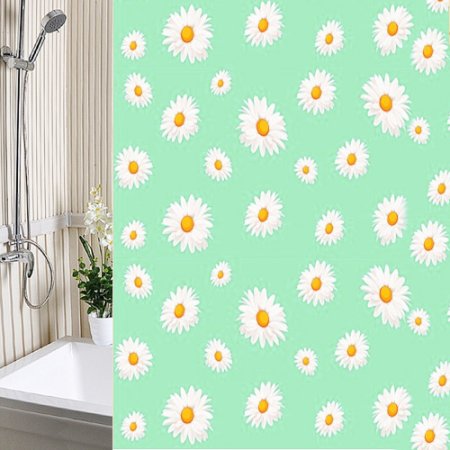 Штора для ванной  Альфа-Стиль Ромашки 180х180см полиэтилен цвет зеленый