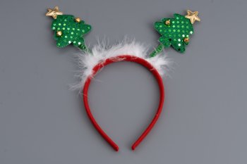 Ободок Ёлочки с колокольчиками 19х23 см мультиколор