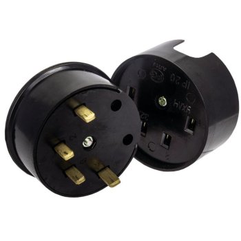 Разъем для электроплит накладной Россия 32А 380В 3P+PE черный IP23