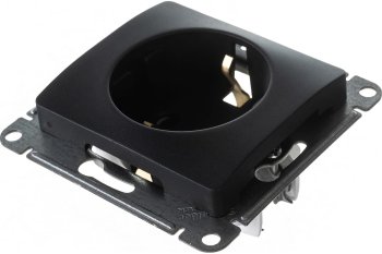 Розетка силовая одноместная встраиваемая Schneider Electric Glossa с заземлением, цвет антрацит, арт. GSL000745