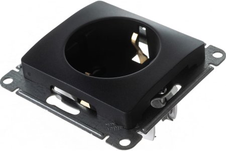 Розетка силовая одноместная встраиваемая Schneider Electric Glossa с заземлением, цвет антрацит, арт. GSL000745