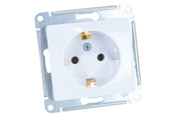 Розетка силовая одноместная встраиваемая Schneider Electric Glossa с заземлением, цвет белый, арт. GSL000143