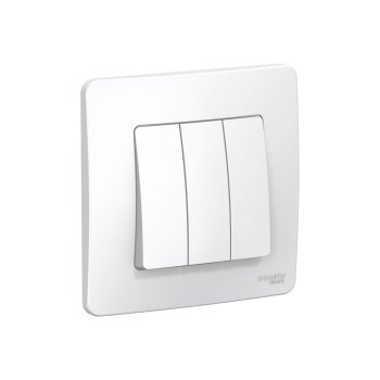 Выключатель встраиваемый Schneider Electric Blanca 3 кл. белый, без подсветки, арт. BLNVS100501
