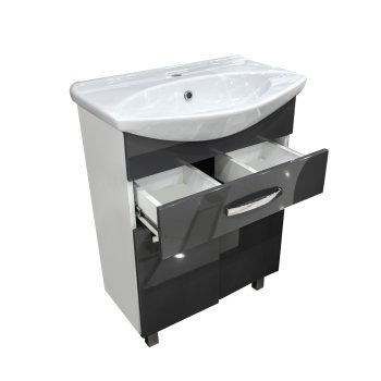 Тумба напольная Азур 85х65х42см цвет белый/графит